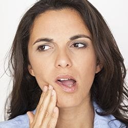 Woman with painful jaw.